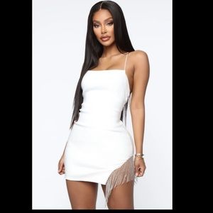 Fashion Nova White Borrowed Hearts Mini Dress
